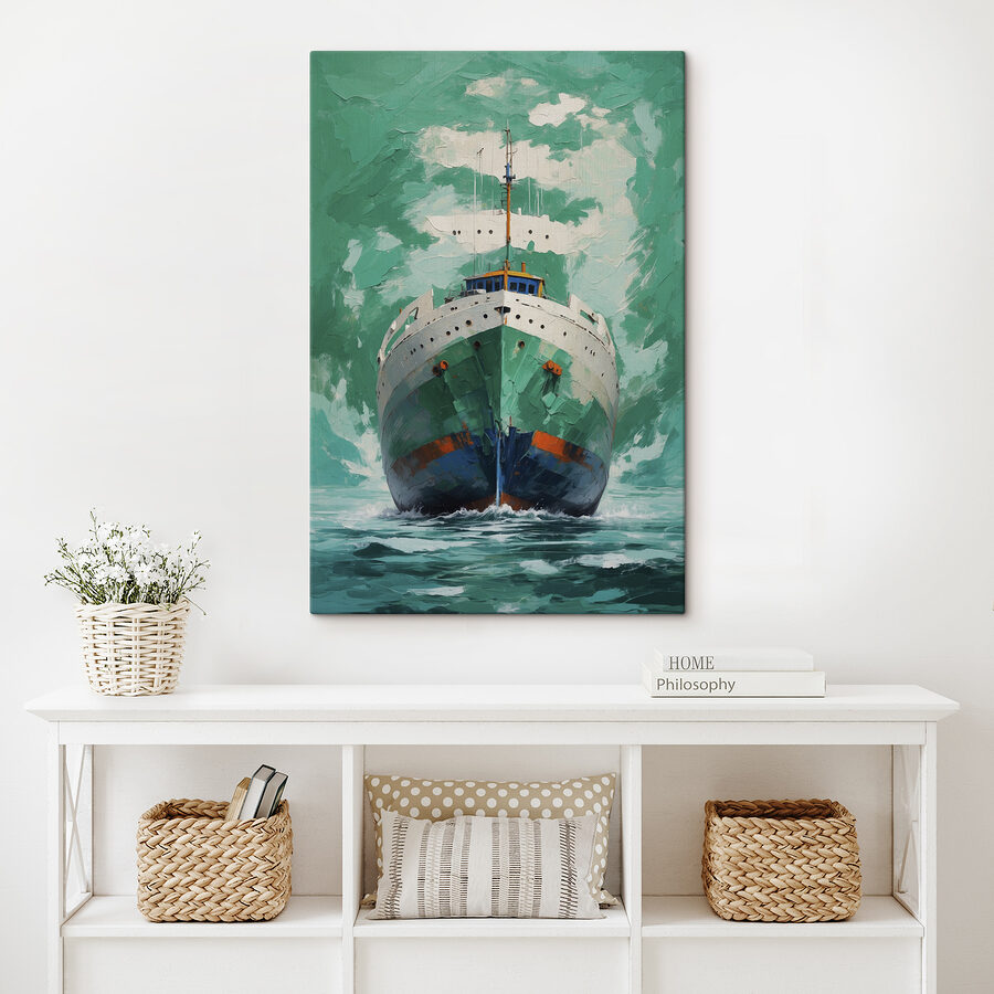 Peinture d'un bateau dans l'eau