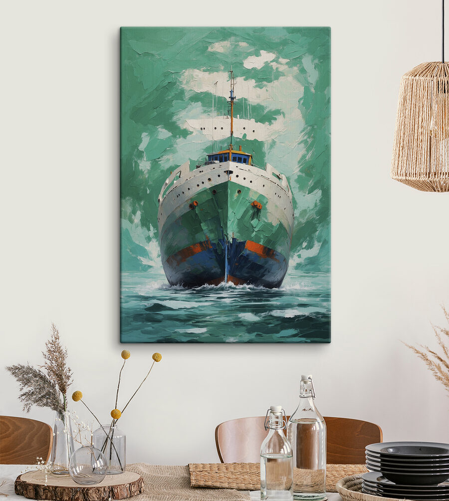 Peinture d'un bateau dans l'eau