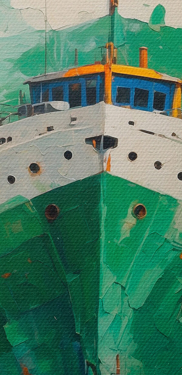 Peinture d'un bateau dans l'eau Peinture d'un bateau dans l'eau