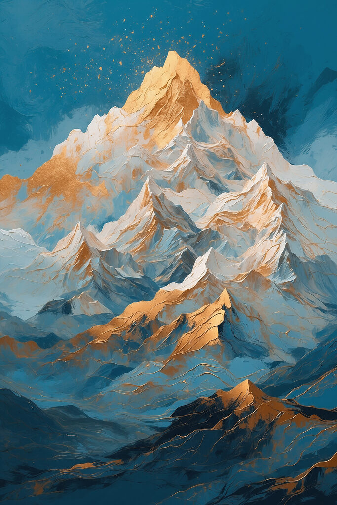 Sun-kissed Peaks Touching Sky