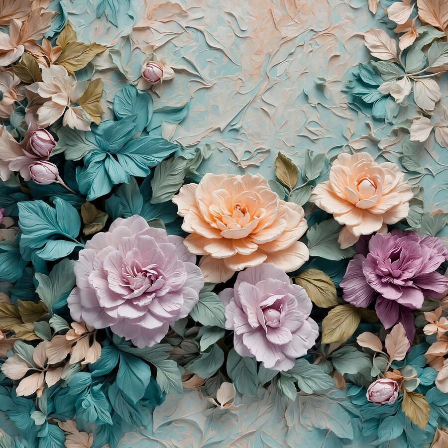 Groupe de fleurs sur un mur