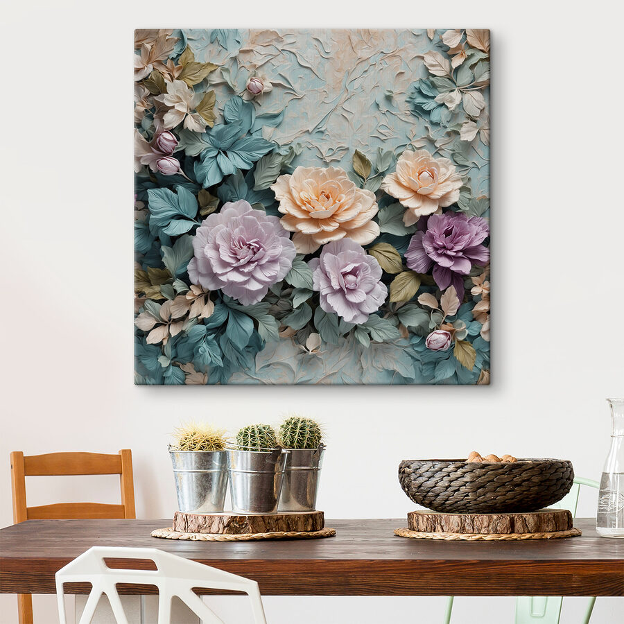 Groupe de fleurs sur un mur