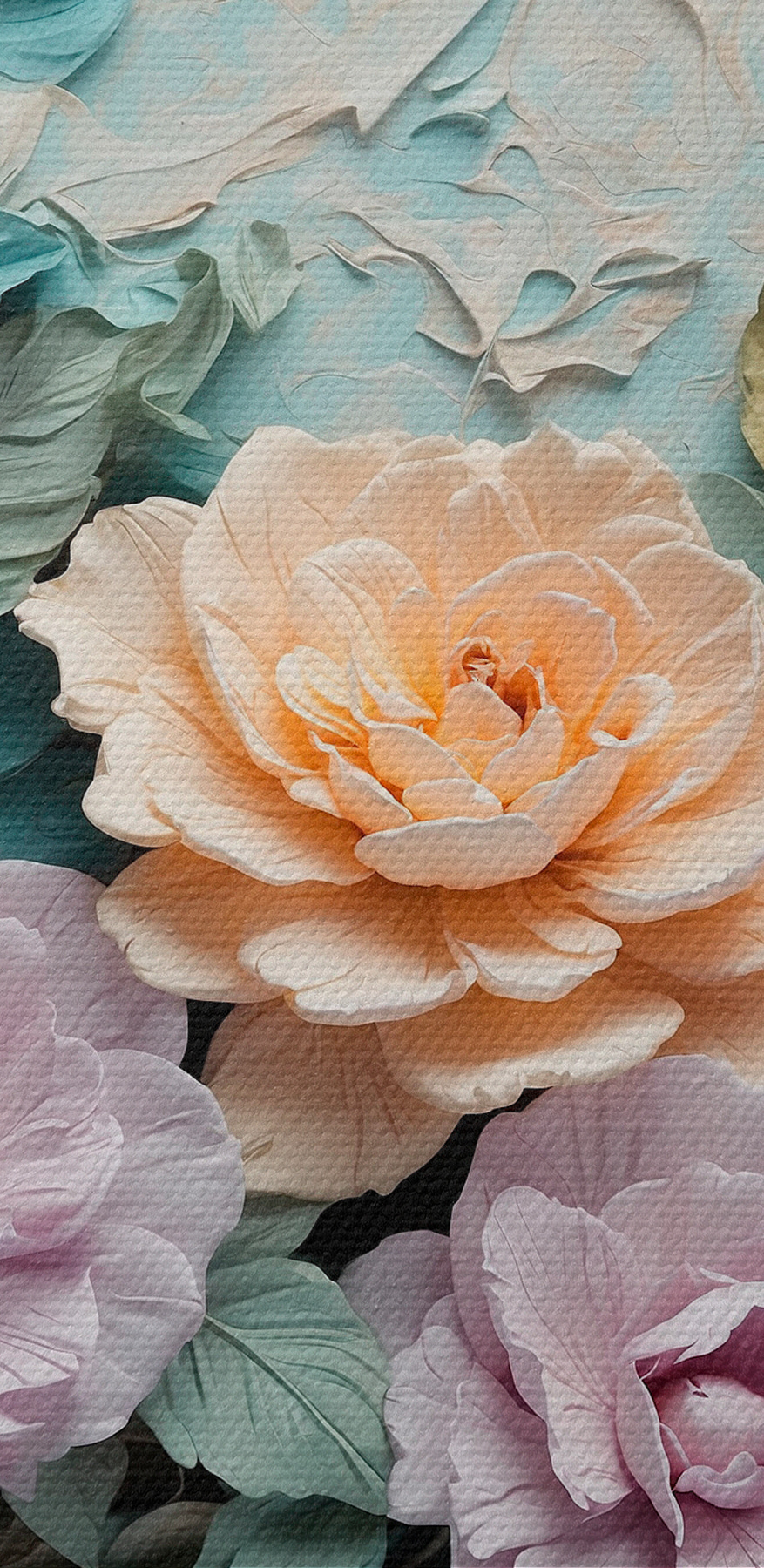Groupe de fleurs sur un mur