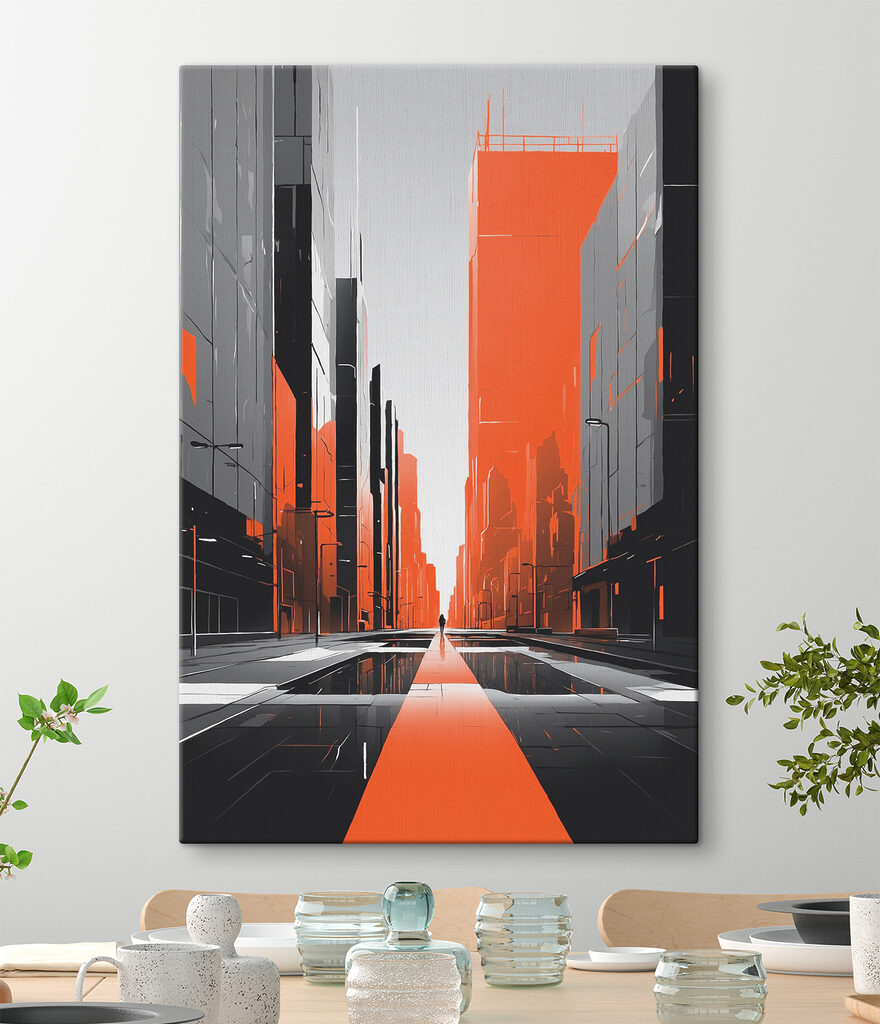 Person walking on a street with tall buildings Person walking on a street with tall buildings