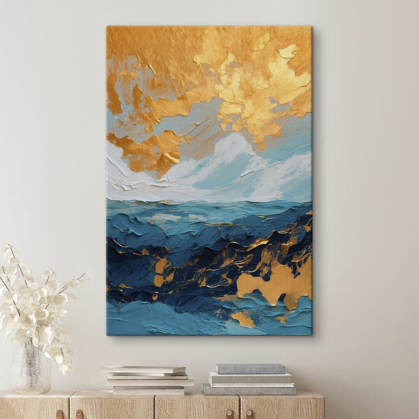 Toile océanique d'azur et d'ambre Toile océanique d'azur et d'ambre