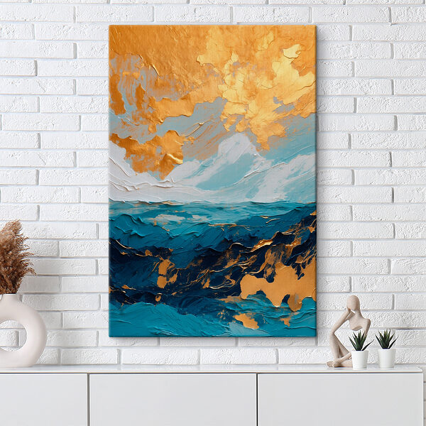 Toile océanique d'azur et d'ambre Toile océanique d'azur et d'ambre