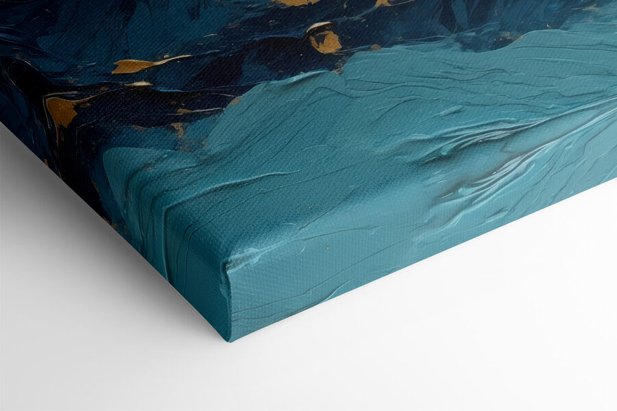 Toile océanique d'azur et d'ambre