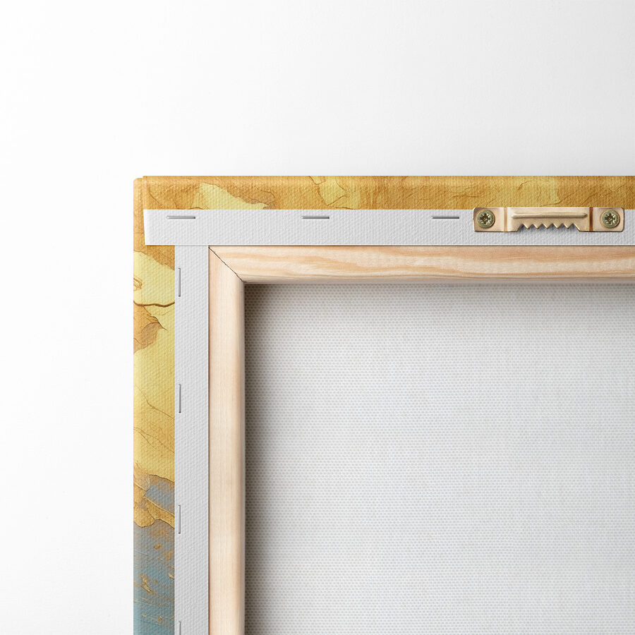 Toile océanique d'azur et d'ambre