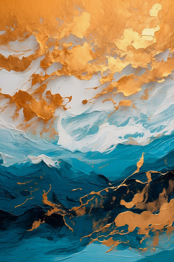 Azure waves meet shimmering shores Azure waves meet shimmering shores