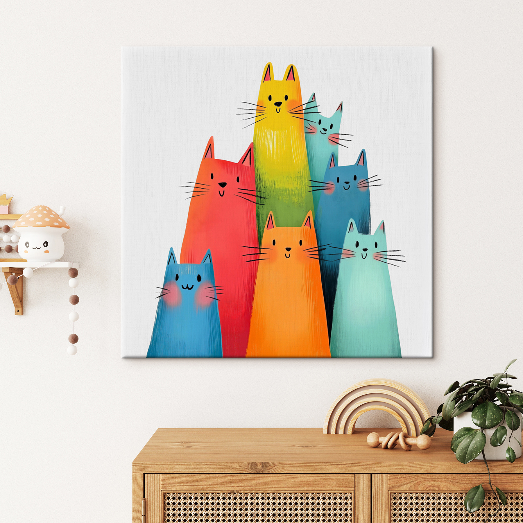 Group of cats with different colors Group of cats with different colors