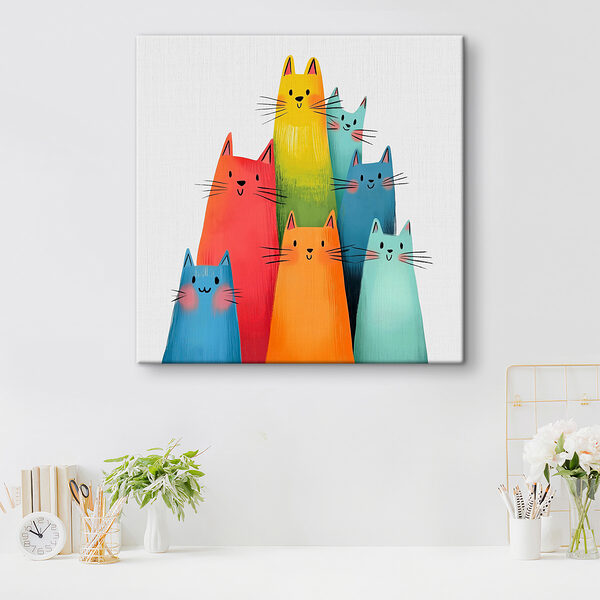 Groupe de chats de couleurs différentes Groupe de chats de couleurs différentes