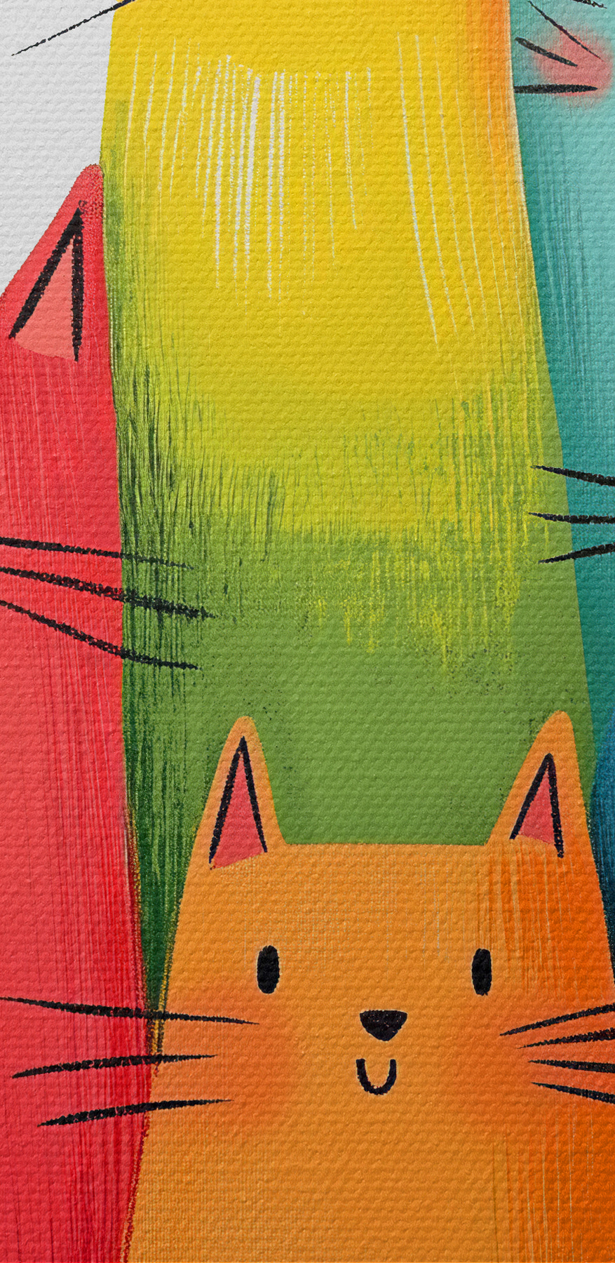 Groupe de chats de couleurs différentes