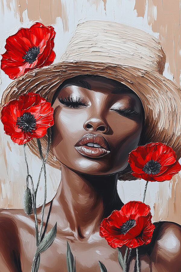 Femme avec des fleurs dans les cheveux Femme avec des fleurs dans les cheveux