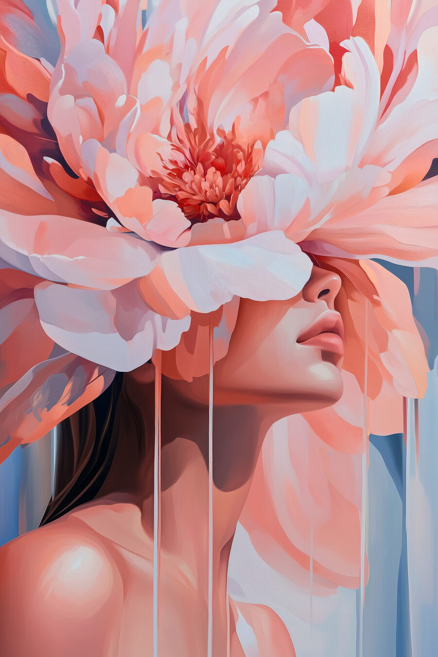 Femme avec des fleurs sur la tête Femme avec des fleurs sur la tête