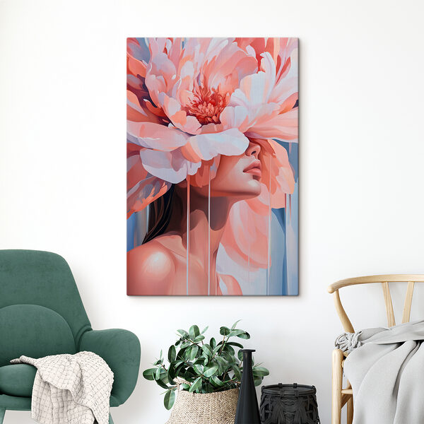 Femme avec des fleurs sur la tête Femme avec des fleurs sur la tête