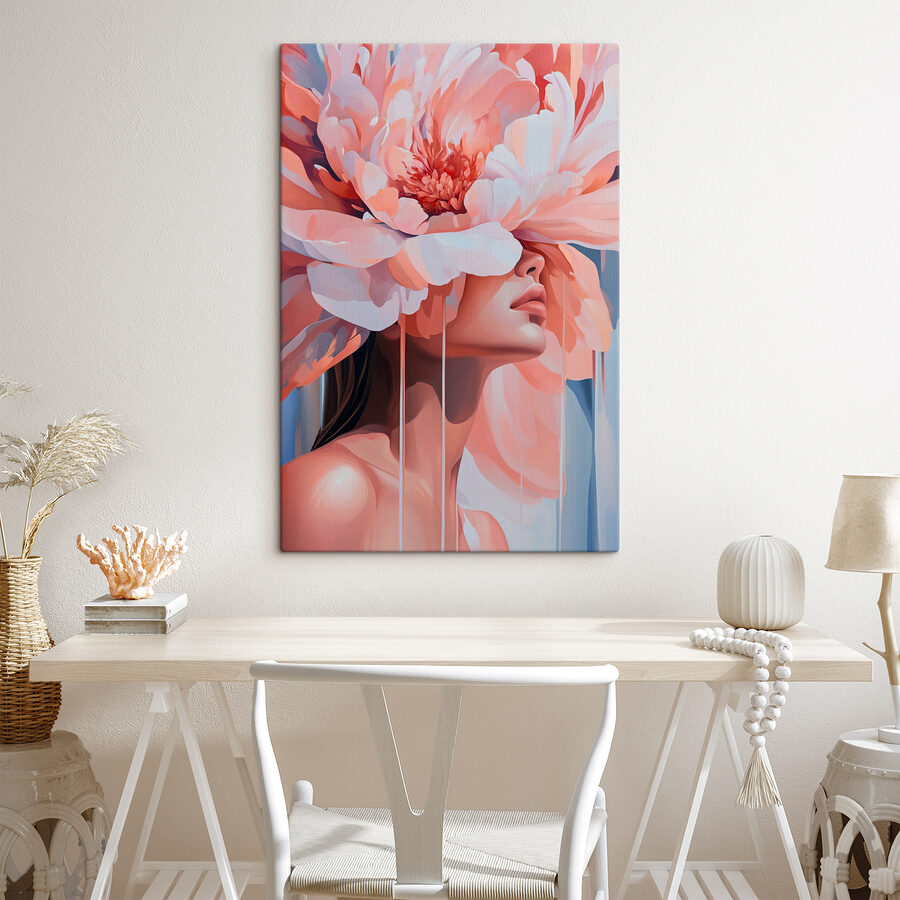 Femme avec des fleurs sur la tête Femme avec des fleurs sur la tête
