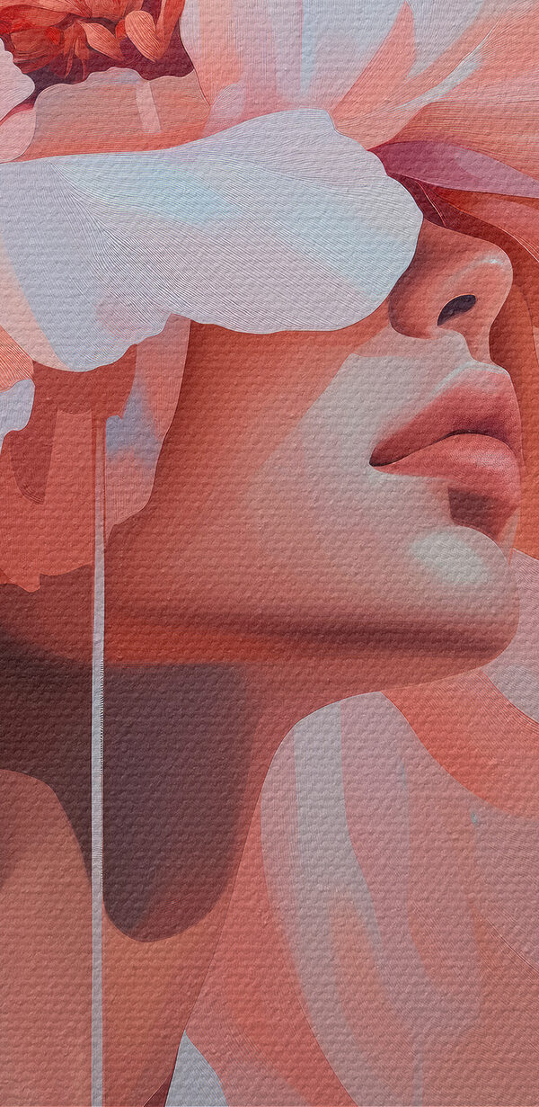 Femme avec des fleurs sur la tête Femme avec des fleurs sur la tête