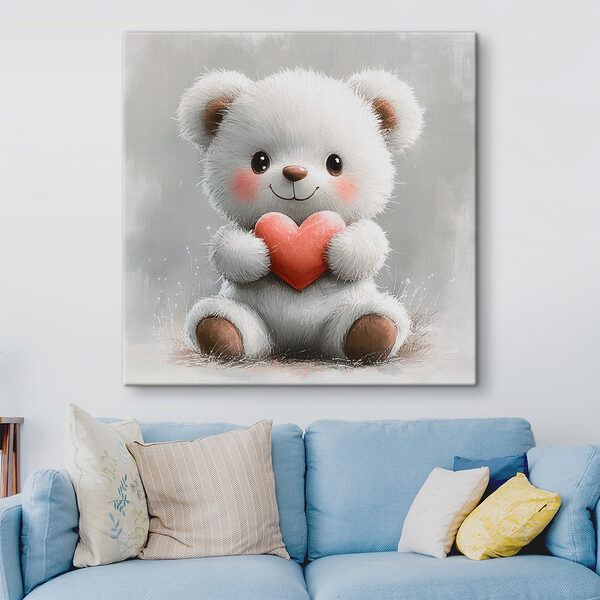 Ourson blanc tenant un coeur Ourson blanc tenant un coeur