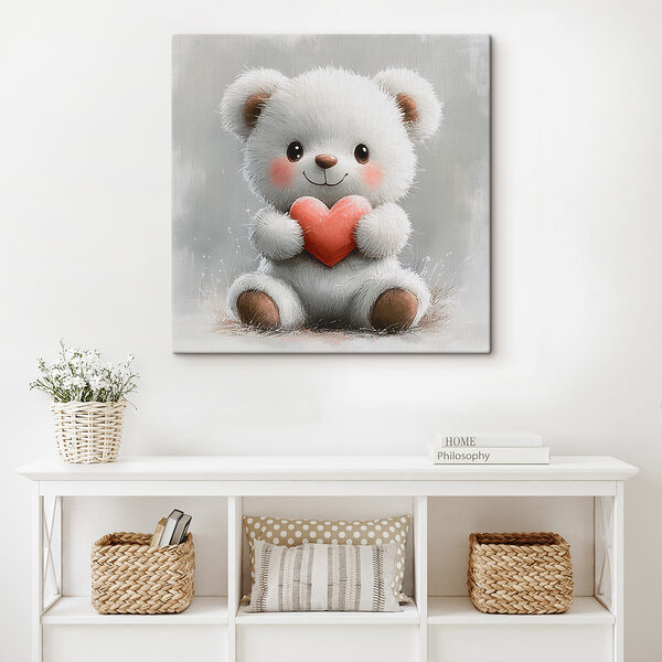 Ourson blanc tenant un coeur Ourson blanc tenant un coeur