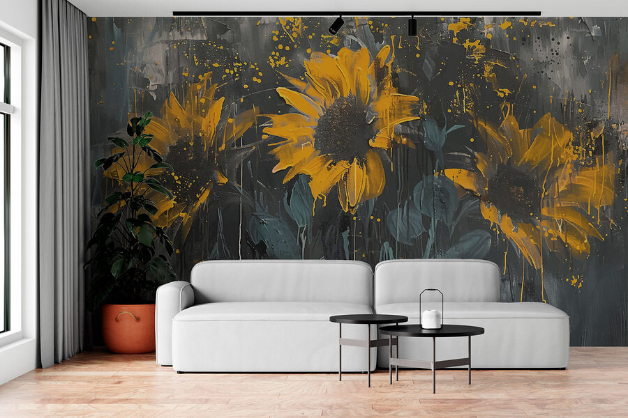 Peinture de fleurs jaunes