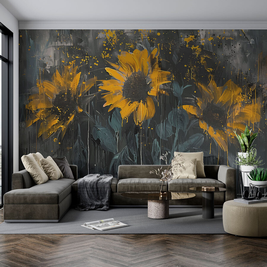 Peinture de fleurs jaunes