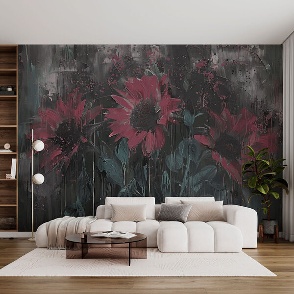 Peinture de fleurs sur un mur Peinture de fleurs sur un mur