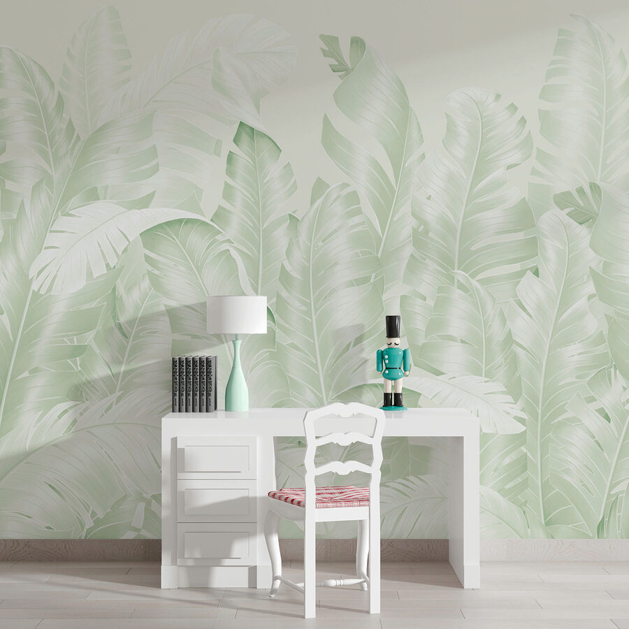 Groupe de feuilles sur fond blanc