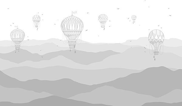 Groupe de montgolfières dans le ciel Groupe de montgolfières dans le ciel