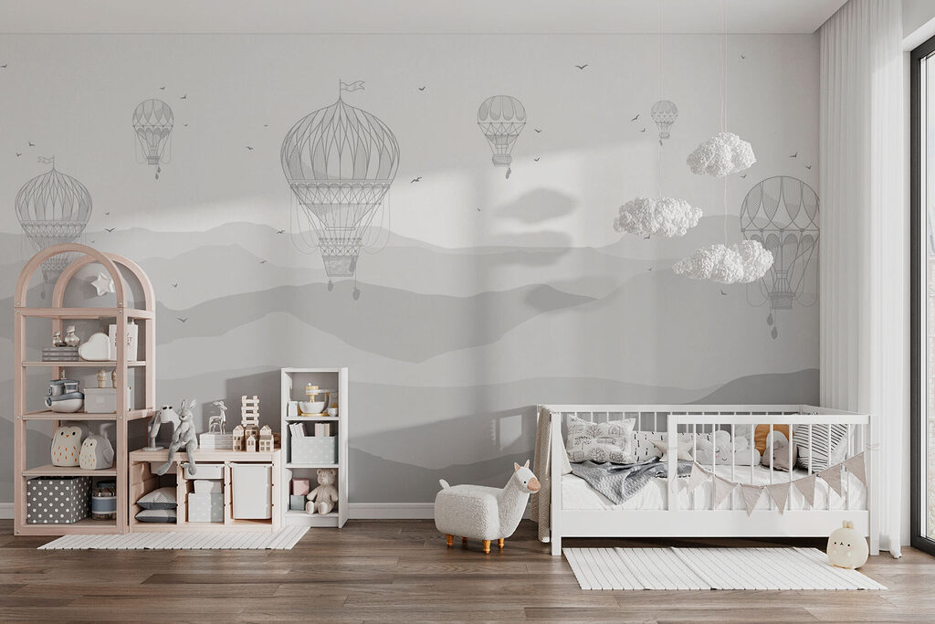 Group of hot air balloons in the sky