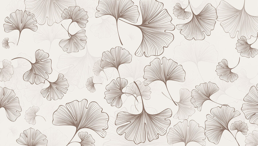 Motif de feuilles sur fond blanc