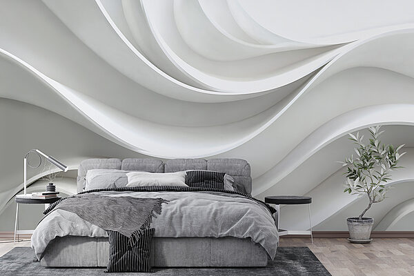 Mur blanc aux lignes courbes Mur blanc aux lignes courbes