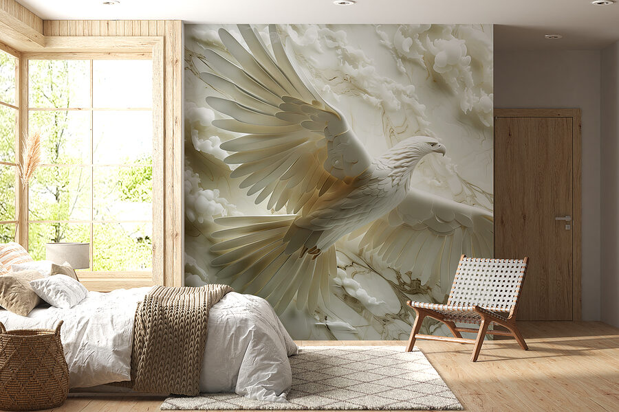 Oiseau blanc volant dans les airs