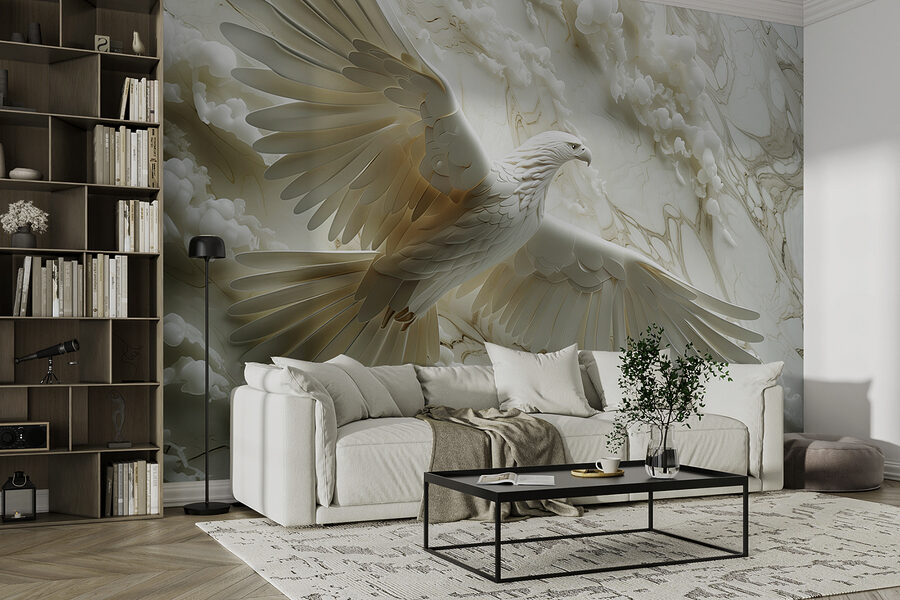 Oiseau blanc volant dans les airs