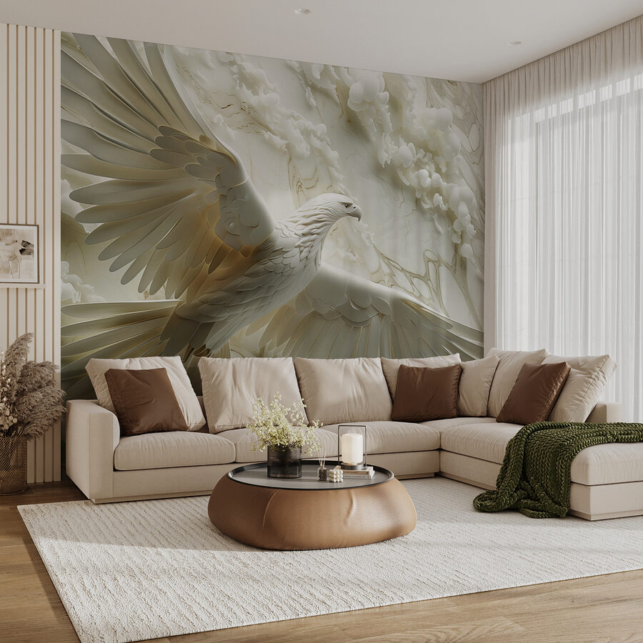 Oiseau blanc volant dans les airs