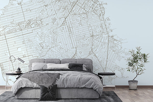 Carte d'une ville Papier peint Carte d'une ville
