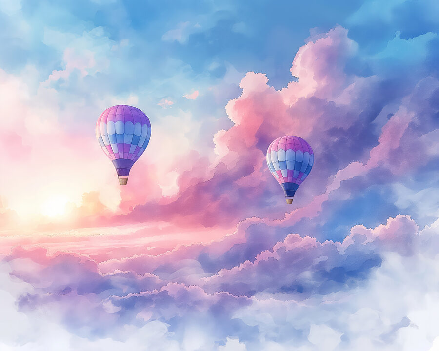Montgolfières dans le ciel