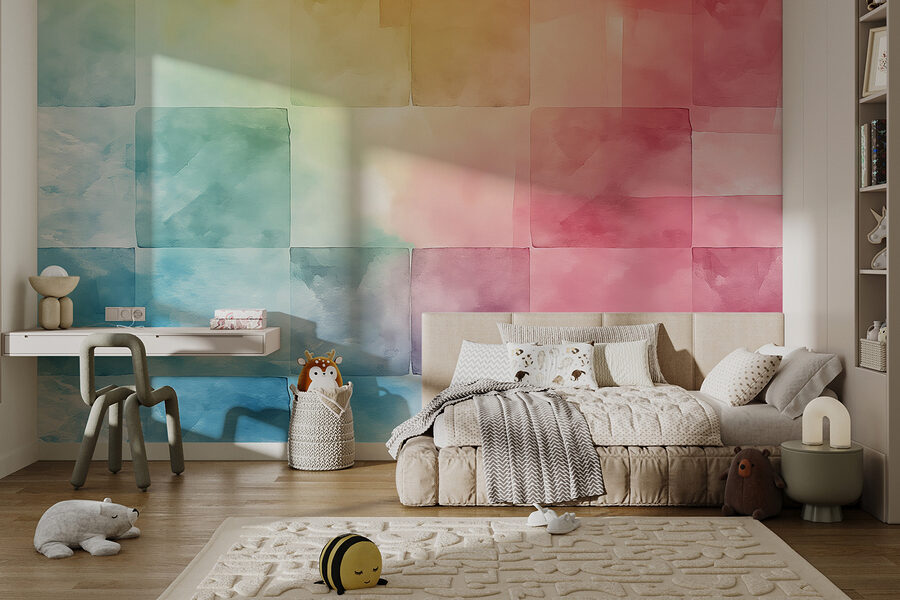 Papier peint Carreaux carrés colorés – Image 2