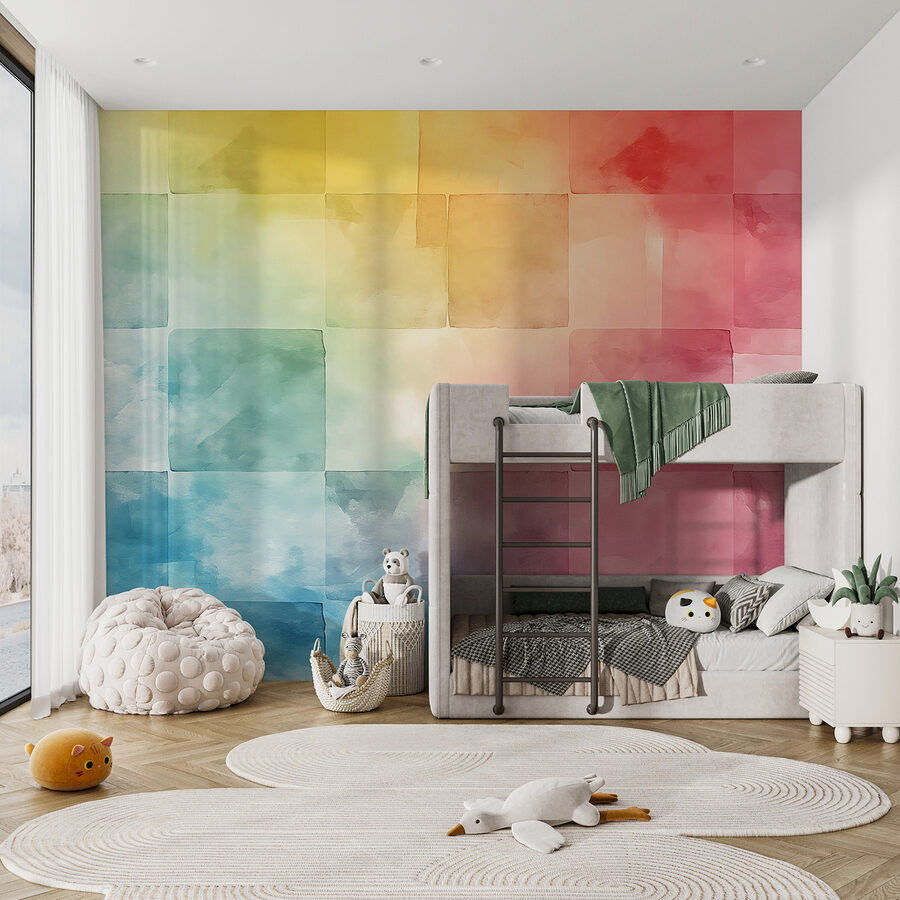 Papier peint Carreaux carrés colorés – Image 3