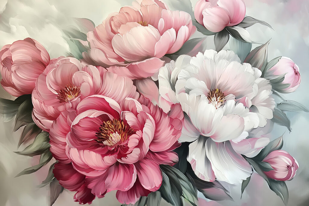Groupe de fleurs avec feuilles Groupe de fleurs avec feuilles