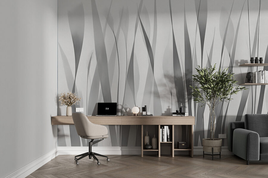 Image de plantes en gris et blanc