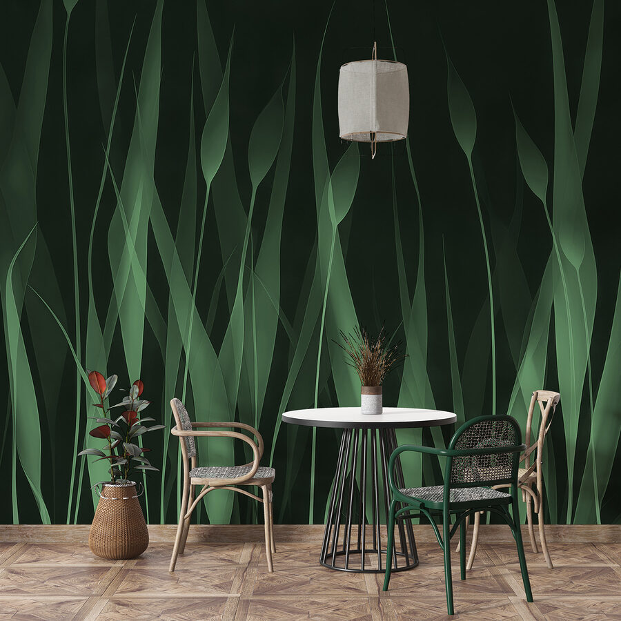 Herbe verte sur fond noir