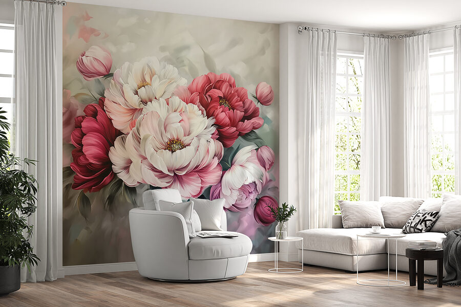 Peinture de fleurs sur une surface