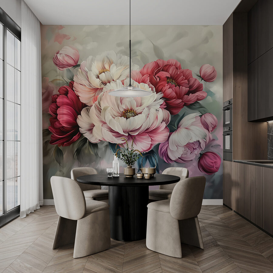 Peinture de fleurs sur une surface
