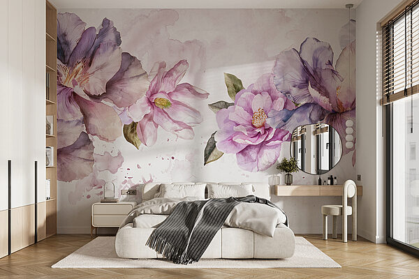 Papier peint Papier peint Groupe de fleurs violettes (UGS : w08238)