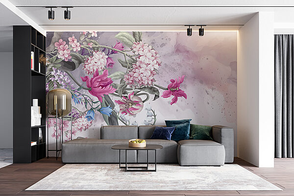 Peinture de fleurs sur fond blanc Peinture de fleurs sur fond blanc
