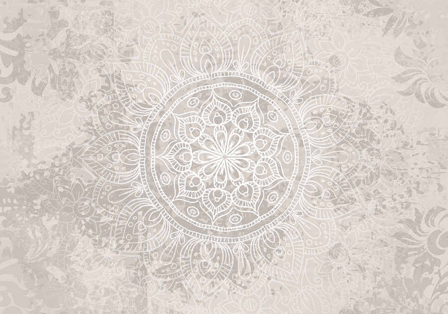 Mandala blanc et gris