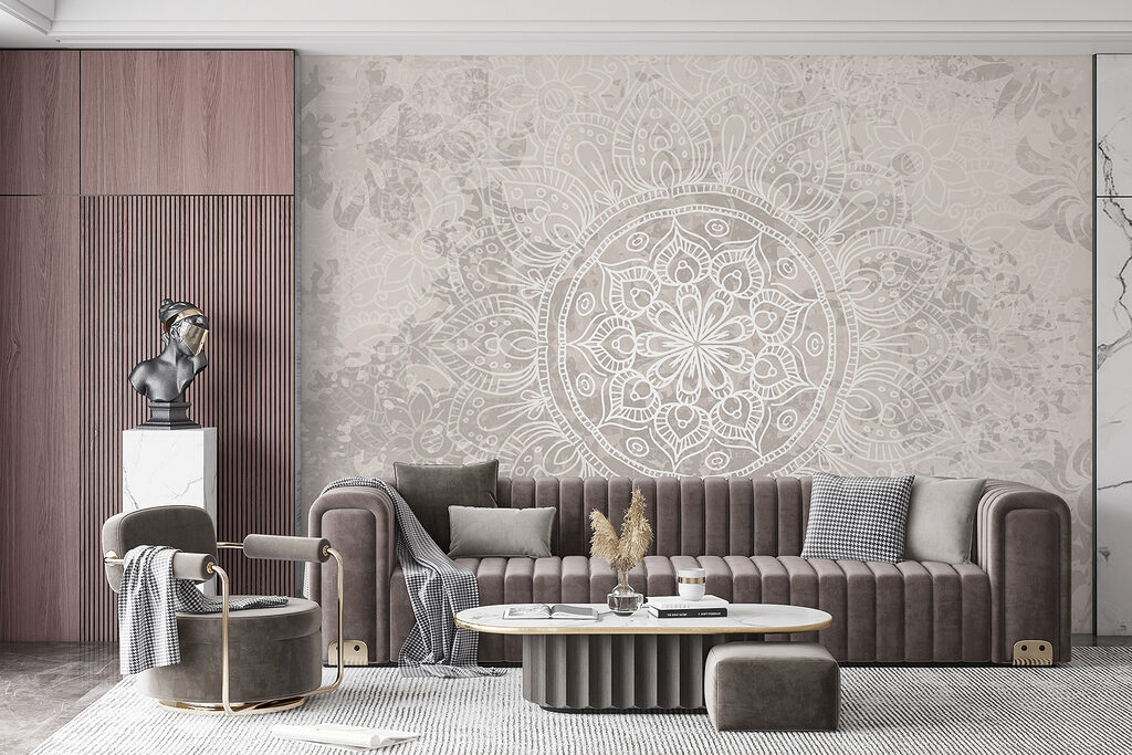 White and gray mandala
