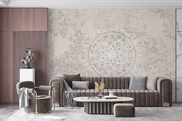 Mandala blanc et gris Mandala blanc et gris
