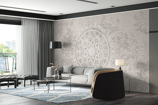 Mandala blanc et gris Mandala blanc et gris