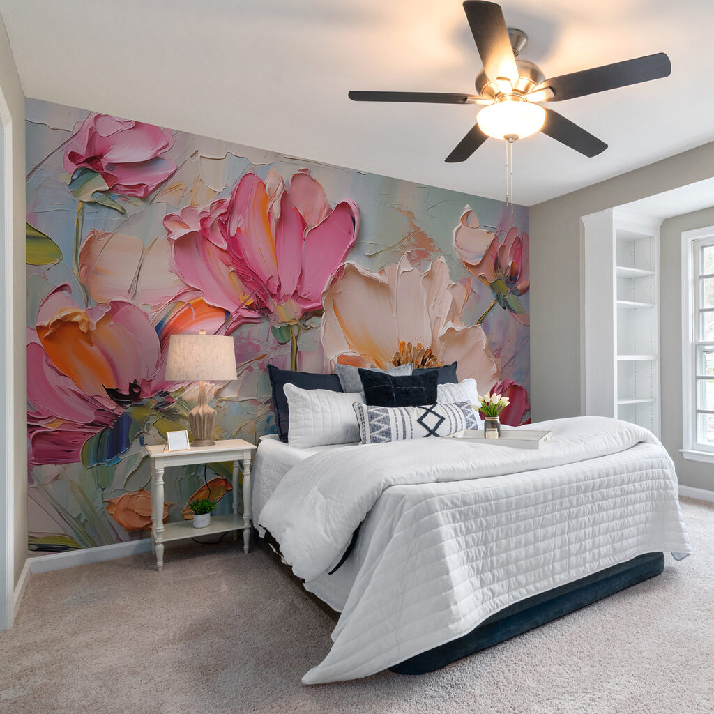 Painting of flowers on a canvas Painting of flowers on a canvas